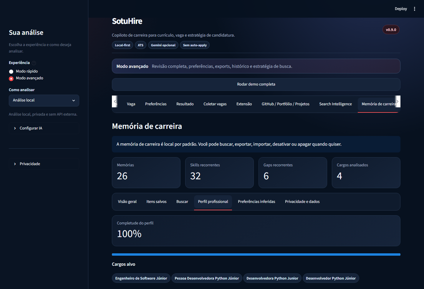Perfil profissional