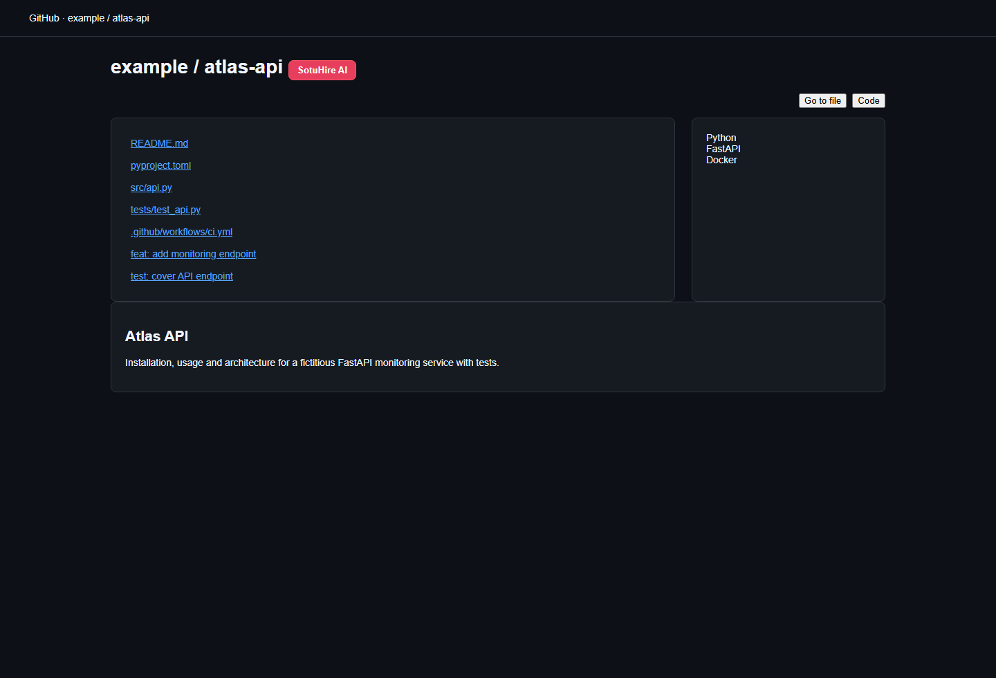 Botão SotuHire AI no GitHub