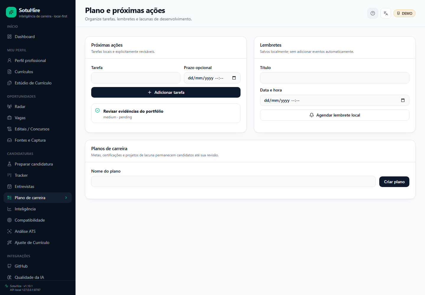 Ações de carreira fictícias